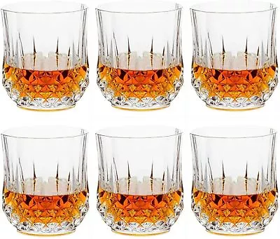 Buy Set Of 6 Highball Tall & Diamond Glasses Drinking Water Juice Tableware Tumblers • 13.65£
