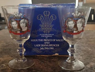 Buy Charles & Diana Commemorative Glass Goblets - Ravenhead 1981 Boxed  • 8.99£