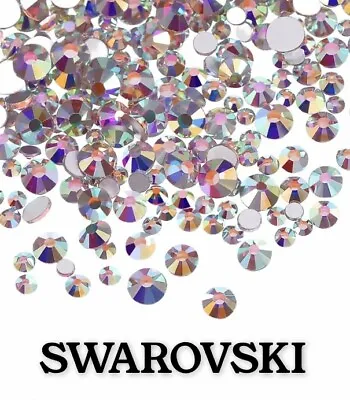 Buy 100 Swarovski AB Holographic Crystals Nail Art Diff Sizes Amazing Shine • 3.39£