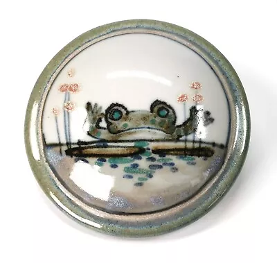 Buy Highland Stoneware Hand Painted Studio Pottery Trinket Pot Frog Design RARE • 24£