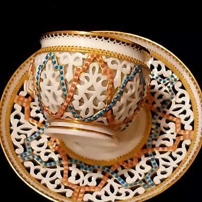 Buy Antique, Worcester Grainger Porcelain , Small Cup And Saucer • 1,550£