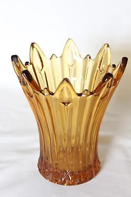 Buy Art Deco Amber Glass Vase By Sowerby • 16.99£