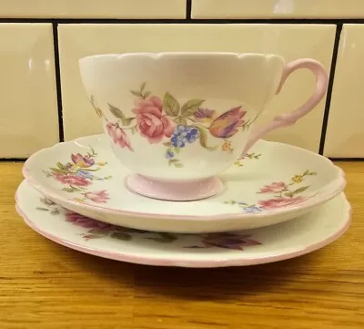 Buy Shelley Bone China Rose Bouquet Trio Cup Saucer Plate - Pattern 2338 -Beautiful! • 39.99£