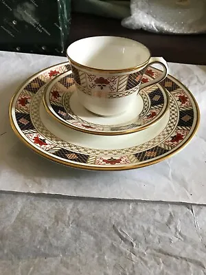 Buy Royal Crown Derby DERBY BORDER Salad Plate, Saucer And Cup Bone China Never Used • 142.25£