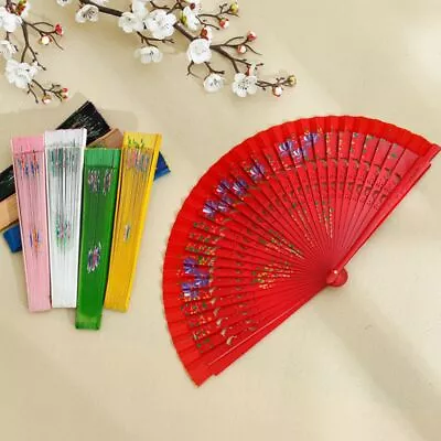 Buy Out Chinese Style Colorful Spanish Fan Folding Fan Wooden Wood Folding Fans • 4.48£