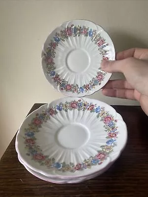 Buy 3x Shelly China Floral Oleander Small Saucers Pattern 2266  Pompadour  14cm • 10£