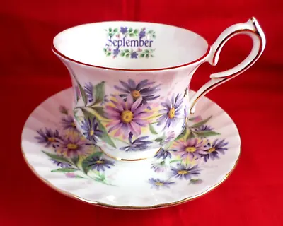 Buy HAMMERSLEY China SEPTEMBER Cup & Saucer FLOWER Of The MONTH Fluted VINTAGE • 12£