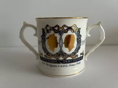 Buy Berkshire Bone China Loving Cup Royal Golden Wedding Queen & Philip 1997 • 1.50£