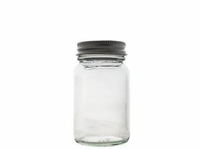 Buy Round Jar Glass Mini Jam Spices Herbs 60ml 2oz With Silver Alum Lids • 58.85£
