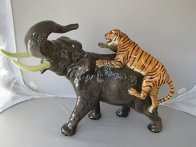 Buy Beswick Large Rare ELEPHANT AND TIGER Model 1720 ( Gloss) Issued 1960-75 Perfect • 345£