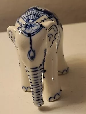 Buy Vintage Hand Painted Ceramic Elephant. 5cm Tall Figurine. In Excellent Condition • 5£