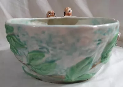 Buy Shorter & Son Pottery Green Bowl With  Embossed Birds (X2) & A Flower Pattern • 11.24£