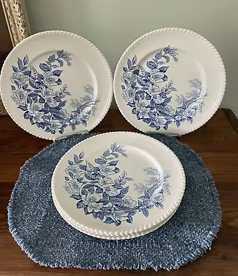 Buy 5 Windsor Ware Apple Blossom Blue & White Dinner Plates Johnson Brothers England • 39.74£
