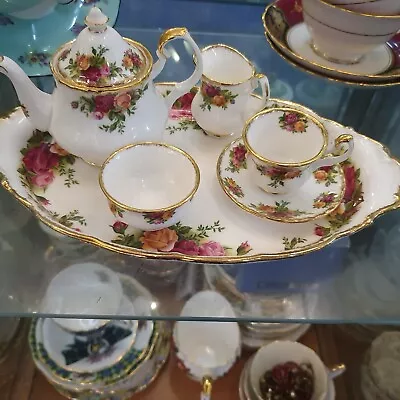 Buy Miniature Royal Albert Old Country Roses Teaset On Tray • 69.99£