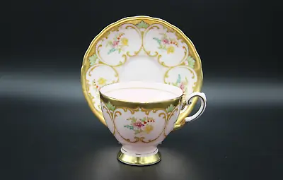 Buy 1947+ Tuscan China Pastel Pink & Gold Floral Cup & Saucer 801H Made In England • 23.88£