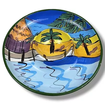 Buy Mexican Talavera Hand Painted Beach Palm Round Serving Plate Dish Tray Platter • 12.16£
