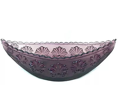 Buy After Xmas Amethyst Glass Boat Davidson Glass 1890s War Of Roses Canoe 9 1/2” • 46.07£