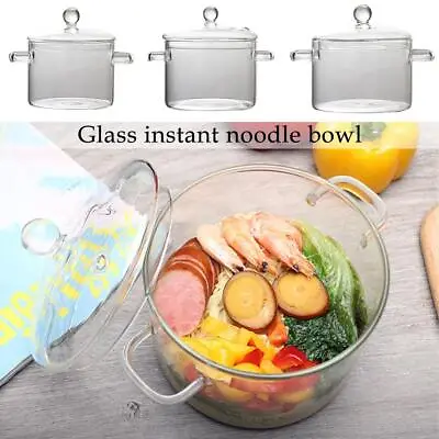 Buy Glass Saucepan With Cover Stovetop Cooking Pot With Lid And Handle Simmer Pot. • 15.37£