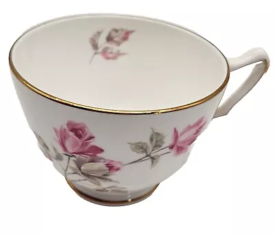 Buy Vintage Crown Staffordshire England Fine Bone China Teacup Pink Rose Floral • 23.71£
