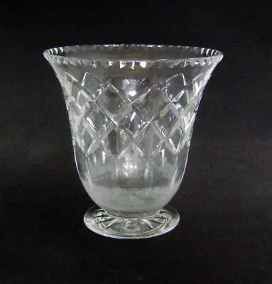 Buy Antique Cut Glass Lead Crystal Vase 17 Cm High With Star Cut Base • 10£