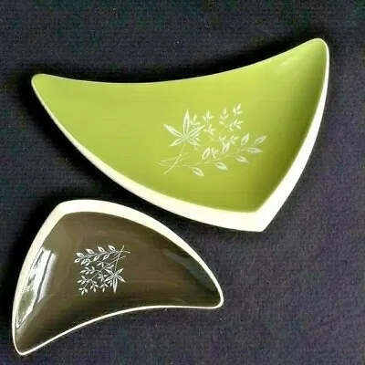 Buy PAIR Vintage CARLTON WARE Pottery BOOMERANG Dishes 50s 60s Retro Modernist Space • 21.50£