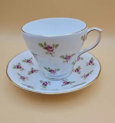 Buy Vintage Duchess Ditsy Rose Buds Chintz Pink Rose Buds Tea Cup And Saucer  • 8£