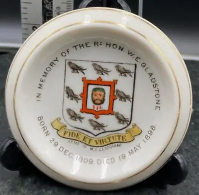 Buy WH Goss Crested China - Round Dish, Heavy - W. E. Gladstone Memorial 1898 - RARE • 25£