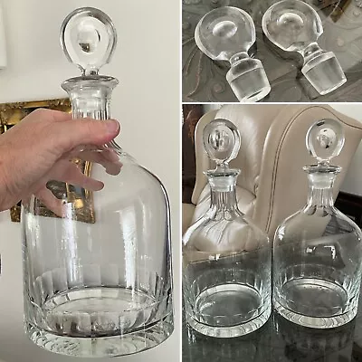 Buy ANTIQUE PAIR GEORGIAN STYLE 12” MAGNUM 1.7 Lt CUT GLASS DECANTERS TARGET Stopper • 700£