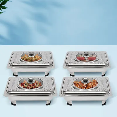 Buy 4PCS Buffet Dish Tray Food Plate Server Food Warmer Chafing Dish Serving Tray UK • 28.50£