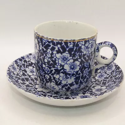 Buy Vintage Victorian Coalport Hawthorn Blue And White Tea Cup And Saucer Circa 1880 • 14.95£