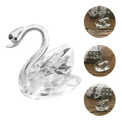 Buy Glass Swan Figurines Swan Ornament Crystal Swan Figurine • 6.75£