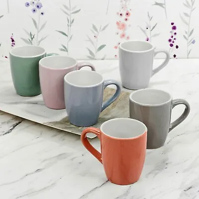 Buy Set Of 6 X Colourful Ceramic Porcelain 240ml Coloured Mugs Coffee Tea Hot Drinks • 10.99£