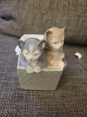 Buy Nao Lladro (1080) Kittens In A Basket Ornament • 10£