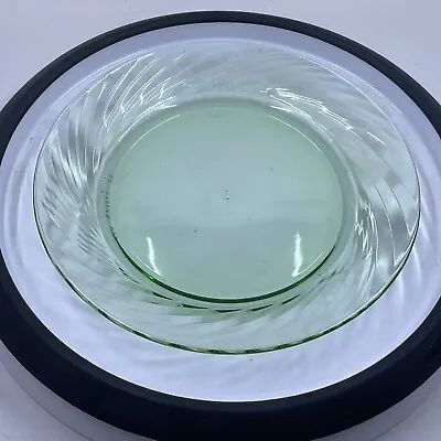 Buy Set Of 4 Pyrex Festiva Spring Green Swirl Glass Salad Dessert Plates • 12.51£