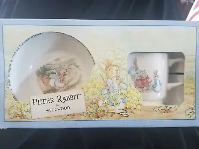 Buy NOS Peter Rabbit By Wedgwood 2 Piece Set Bowl And Mug Bunny Rabbits Children • 16.85£