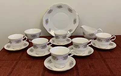 Buy 15 Pieces Royal Kent Violets Tea Set, Cups, Saucers, Plate, Milk Jug, Sugar Bowl • 20£