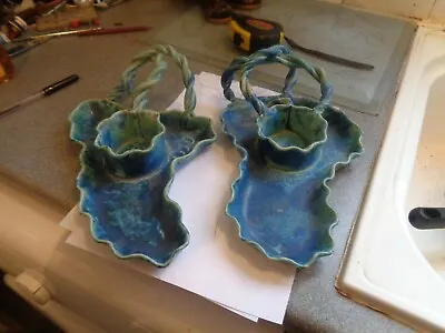 Buy 2 Pieces Of Duncan And Karen Art Pottery. 11  Long,  Tea Light Holders?  • 18£
