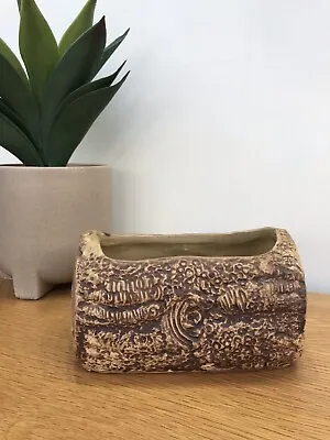 Buy Moira Pottery Vintage Vitryware Stoneware Bark Effect Log Planter Pot • 6£