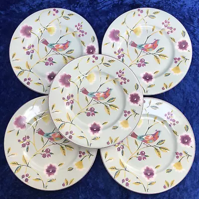 Buy Set Of 5 M & S Collier Campbell 'Singing Birds' 8.5' Bone China Salad Plates NEW • 24£