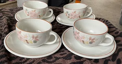 Buy 4 X Boots Hedge Rose Teacups And Saucers Excellent Condition • 12£