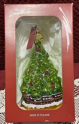 Buy Glassware Art Studio Blown Christmas Tree Ornament Train, Hand Painted, Poland • 23.62£