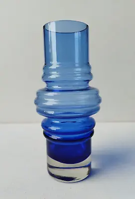 Buy Mid Century Modern Riihimaki Riihimaen Blue Glass Vase Tulppaani Tamara Aladin • 45£