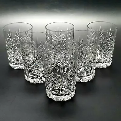 Buy X6 Vintage Hand Cut Crystal Old Fashioned Tumblers Whisky Barware Drinkware GC • 38.95£