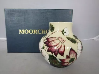 Buy Moorcroft Boxed Vase In  BRAMBLE Pattern  Perfect + Original Moorcroft Box • 95£
