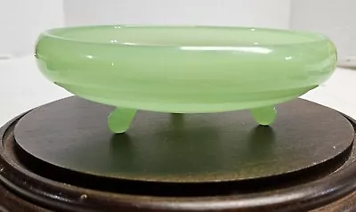 Buy Vintage 6” Fenton Rare Jadeite Rolled Edge Footed Bowl Trinket Dish 1930s EXC • 38£