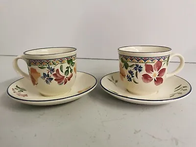 Buy Stafford Tableware Calypso Pair Of 1/2pt Tea Cups With Saucers • 14.99£
