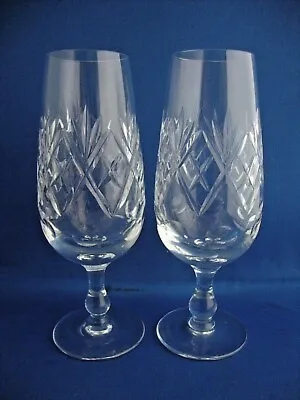 Buy 2 X Royal Doulton Crystal Georgian Cut Champagne Flutes Glasses-Signed & Sticker • 39.95£