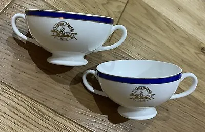 Buy Wedgwood Bone China Victoria Sporting Club Tea Cups X2 • 10£