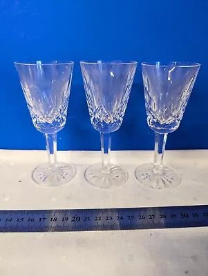 Buy 3 X Waterford Crystal Lismore Pattern Claret Wine Glasses 15 Cm Vintage Signed • 15£