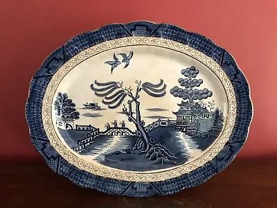Buy Antique Booth's Large Blue & White Platter Silicon China Real Old Willow Charger • 19.99£